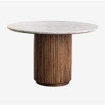 Table à manger ronde giselda en pierre naturelle et bois de manguier sklum marbre Ø120 cm Table à manger ronde giselda en pierre naturelle et bois de manguier sklum marbre Ø120 cm