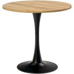 Table salle  manger ronde vintage 2 - 4 personnes pour salon cuisine bureau, en bois d'ingnierie et ...