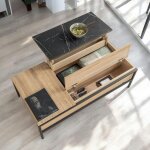 Pier import - table de salon relevable chne blanc dcor graphique essen