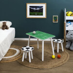 Table et tabourets - home deco kids - foot - vert, noir, blanc