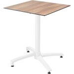 Oviala - table de terrasse 60 x 60 cm inclinable stratifi chne fonc