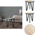 Table � th� ch�ne sonoma �35 cm mdf - table basse industrielle - table d'appoint design - table ronde ...