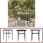 Table  th marron 45 cm rsine tresse - table  th - table d'extrieur - mobilier de jardin - table ...