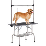 Table de toilettage pour chien - pawhut - pliante, potence h inox r�glable, station robuste 100 kg - ...