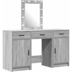 Table de toilette 3 pcs gris 50 x 41 x 135 cm bois d'ingnierie vidaxl