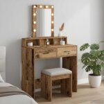 Table de toilette marron 79 x 41 x 140 cm bois d'ing�nierie