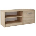 Meuble tv chne de sonoma - banc tv, table tv avec porte et 2 tagres - 98 x 35 x 42 cm