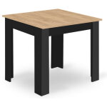 Table valora np 80x80 artisan, design moderne, pieds noirs