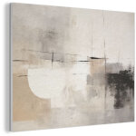 Tableau acoustique abstrait - art - gris panneau insonorisant 80x60