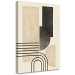 Tableau d�co abstraction g�om�trique ligne beige feuille 60x90