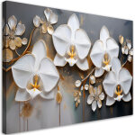 Tableau d�co abstraction orchid�e fleur blanche 60x40
