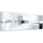 Tableau d�co abstrait industriel moderne gris 90x30