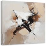 Tableau d�co art abstrait beige comme peint 30x30
