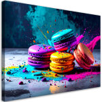 Tableau d�co biscuits color�s macarons abstrait 90x60