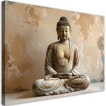 Tableau d�co bouddha zen spa sur fond beige 60x40