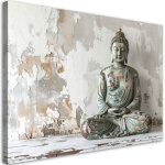Tableau d�co bouddha zen spa sur fond gris 100x70