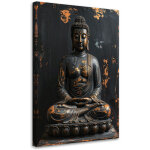 Tableau d�co bouddha zen spa sur fond noir 40x60