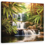 Tableau d�co chute d'eau pierres zen 40x40