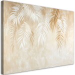 Tableau d�co feuilles de palmier tropicales beige style boh�me 100x70