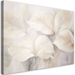 Tableau d�co feuilles de plantes beige nature 3d boh�me 90x60