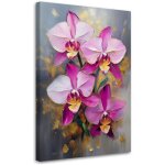 Tableau d�co fleurs abstraites orchid�es roses 60x90