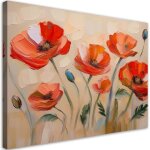 Tableau d�co fleurs coquelicots nature 60x40