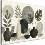 Tableau d�co fleurs feuilles minimalisme vert nature 60x40