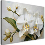 Tableau d�co fleur d'orchid�e peinte 90x60