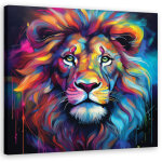 Tableau d�co lion pop art couleur 40x40