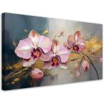 Tableau d�co orchid�es roses fleurs glamour 80x40