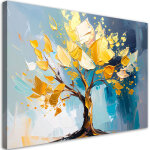 Tableau d�co paysage arbre dor� imitation peinture � l'huile 100x70