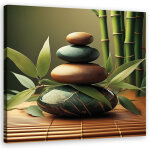 Tableau d�co pierres de spa zen 50x50