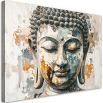 Tableau d�co statue de bouddha grise zen m�ditation spa 60x40
