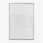 Sklum - tableau dcoratif en relief en pltre (60x90 cm) usclat blanc