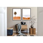 Tableau encadr 53 x 73 cm, diptyque, lot de 2 tableaux, palm desert boho, p2165