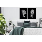 Tableau encadr 53x73cm diptyque ensemble de 2 tableaux chats sauvages gupard lion p1020