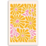 Tableau fleurs pop r�tro