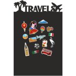 Tableau magn�tique autocollant noir pour aimants de voyage 45 cm x 70 cm