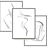 Tableaux muraux affiches dans un cadre noir ensemble triptyque pour la chambre femme