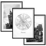 Tableaux muraux, affiches, cadre noir, triptyque pour le bureau � varsovie