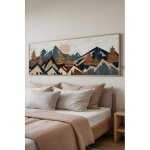 Tableau mural en mdf avec cadre painting multicolore