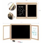 Tableau mural triptyque jeujura ardoise craie, 2 volets face blanche et craie