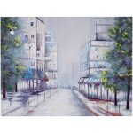 Hhg - jamais utilis] tableau peinture  huile, ville, peint  la main  100%, toile de dcoration murale ...