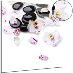 Tableau plexiglas orchidées et galet zen Tableau plexiglas orchidées et galet zen