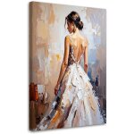Tableau dco belle femme en robe blanche 40x60