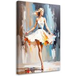 Tableau dco femme en robe blanche 40x60