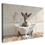 Tableau sur toile �ne - animaux - baignoire - mousse decoration murale peinture salon 120x80 cm