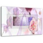 Tableau sur toile fleur abstraction violet 60x40