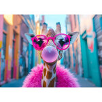 Tableau sur toile girafe pop art 45x65 cm - impression sur toile murale d�corative - image imprim�e en ...