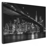 Tableau sur toile new york - brooklyn - pont decoration murale peinture salon 120x80 cm